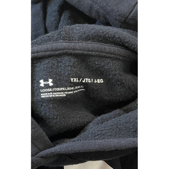 Youth  Under Armour Black Hoodie Pullover Sweatshirt - Size YXL - Picture 2 of 2